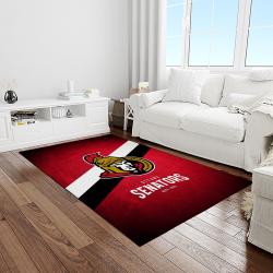 nhl ottawa senators hockey team logo sport carpet rectangle area rug for living room light room os26
