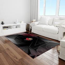 nhl ottawa senators hockey team logo sport carpet rectangle area rug for living room light room os27