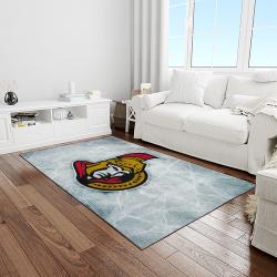 nhl ottawa senators hockey team logo sport carpet rectangle area rug for living room light room os29