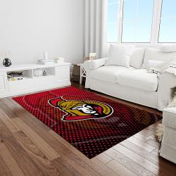nhl ottawa senators hockey team logo sport carpet rectangle area rug for living room light room os33