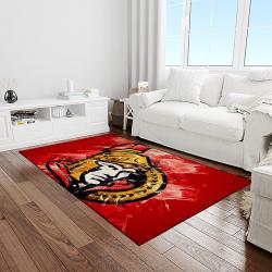 nhl ottawa senators hockey team logo sport carpet rectangle area rug for living room light room os34