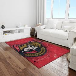 nhl ottawa senators hockey team logo sport carpet rectangle area rug for living room light room os36
