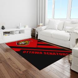 nhl ottawa senators hockey team logo sport carpet rectangle area rug for living room light room os47