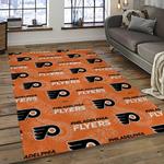 nhl philadelphia flyers hockey team logo sport carpet rectangle area rug for living room dark room pf01