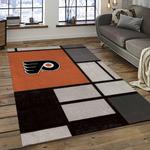 nhl philadelphia flyers hockey team logo sport carpet rectangle area rug for living room dark room pf07