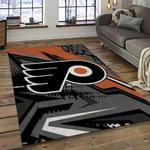 nhl philadelphia flyers hockey team logo sport carpet rectangle area rug for living room dark room pf08