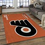 nhl philadelphia flyers hockey team logo sport carpet rectangle area rug for living room dark room pf09