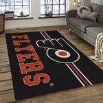 nhl philadelphia flyers hockey team logo sport carpet rectangle area rug for living room dark room pf10
