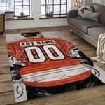 nhl philadelphia flyers hockey team logo sport carpet rectangle area rug for living room dark room pf11