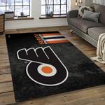 nhl philadelphia flyers hockey team logo sport carpet rectangle area rug for living room dark room pf12