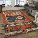 nhl philadelphia flyers hockey team logo sport carpet rectangle area rug for living room dark room pf13