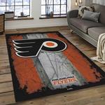 nhl philadelphia flyers hockey team logo sport carpet rectangle area rug for living room dark room pf15