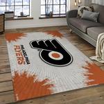 nhl philadelphia flyers hockey team logo sport carpet rectangle area rug for living room dark room pf16