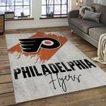 nhl philadelphia flyers hockey team logo sport carpet rectangle area rug for living room dark room pf17