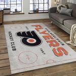 nhl philadelphia flyers hockey team logo sport carpet rectangle area rug for living room dark room pf18