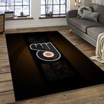 nhl philadelphia flyers hockey team logo sport carpet rectangle area rug for living room dark room pf22