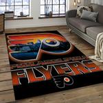 nhl philadelphia flyers hockey team logo sport carpet rectangle area rug for living room dark room pf26