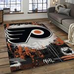 nhl philadelphia flyers hockey team logo sport carpet rectangle area rug for living room dark room pf27