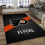 nhl philadelphia flyers hockey team logo sport carpet rectangle area rug for living room dark room pf28
