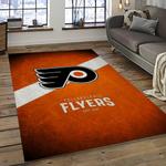 nhl philadelphia flyers hockey team logo sport carpet rectangle area rug for living room dark room pf30