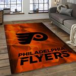 nhl philadelphia flyers hockey team logo sport carpet rectangle area rug for living room dark room pf31