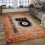 nhl philadelphia flyers hockey team logo sport carpet rectangle area rug for living room dark room pf33