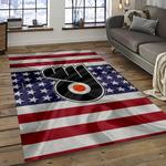 nhl philadelphia flyers hockey team logo sport carpet rectangle area rug for living room dark room pf35
