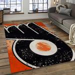 nhl philadelphia flyers hockey team logo sport carpet rectangle area rug for living room dark room pf37