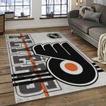 nhl philadelphia flyers hockey team logo sport carpet rectangle area rug for living room dark room pf38