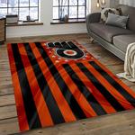 nhl philadelphia flyers hockey team logo sport carpet rectangle area rug for living room dark room pf40