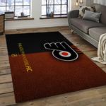nhl philadelphia flyers hockey team logo sport carpet rectangle area rug for living room dark room pf41