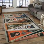 nhl philadelphia flyers hockey team logo sport carpet rectangle area rug for living room dark room pf46