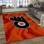nhl philadelphia flyers hockey team logo sport carpet rectangle area rug for living room dark room pf54