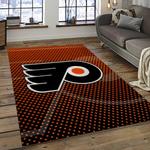 nhl philadelphia flyers hockey team logo sport carpet rectangle area rug for living room dark room pf58