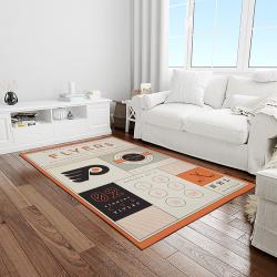 nhl philadelphia flyers hockey team logo sport carpet rectangle area rug for living room light room pf02