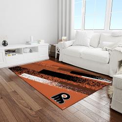 nhl philadelphia flyers hockey team logo sport carpet rectangle area rug for living room light room pf05