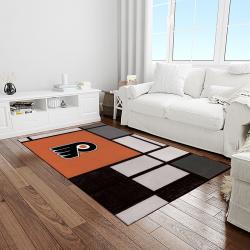 nhl philadelphia flyers hockey team logo sport carpet rectangle area rug for living room light room pf07