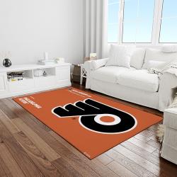 nhl philadelphia flyers hockey team logo sport carpet rectangle area rug for living room light room pf09