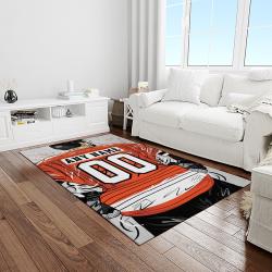 nhl philadelphia flyers hockey team logo sport carpet rectangle area rug for living room light room pf11