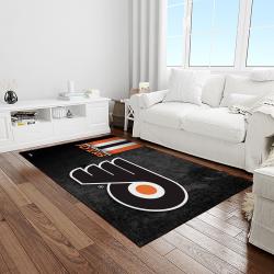 nhl philadelphia flyers hockey team logo sport carpet rectangle area rug for living room light room pf12