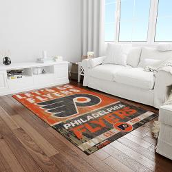 nhl philadelphia flyers hockey team logo sport carpet rectangle area rug for living room light room pf13