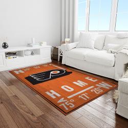 nhl philadelphia flyers hockey team logo sport carpet rectangle area rug for living room light room pf14