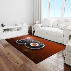 nhl philadelphia flyers hockey team logo sport carpet rectangle area rug for living room light room pf20