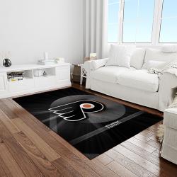 nhl philadelphia flyers hockey team logo sport carpet rectangle area rug for living room light room pf23