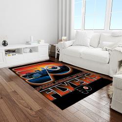 nhl philadelphia flyers hockey team logo sport carpet rectangle area rug for living room light room pf26