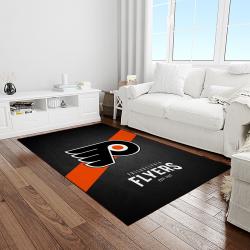 nhl philadelphia flyers hockey team logo sport carpet rectangle area rug for living room light room pf28