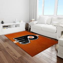 nhl philadelphia flyers hockey team logo sport carpet rectangle area rug for living room light room pf29