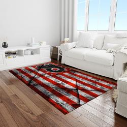 nhl philadelphia flyers hockey team logo sport carpet rectangle area rug for living room light room pf34