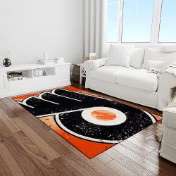 nhl philadelphia flyers hockey team logo sport carpet rectangle area rug for living room light room pf37