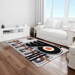 nhl philadelphia flyers hockey team logo sport carpet rectangle area rug for living room light room pf38